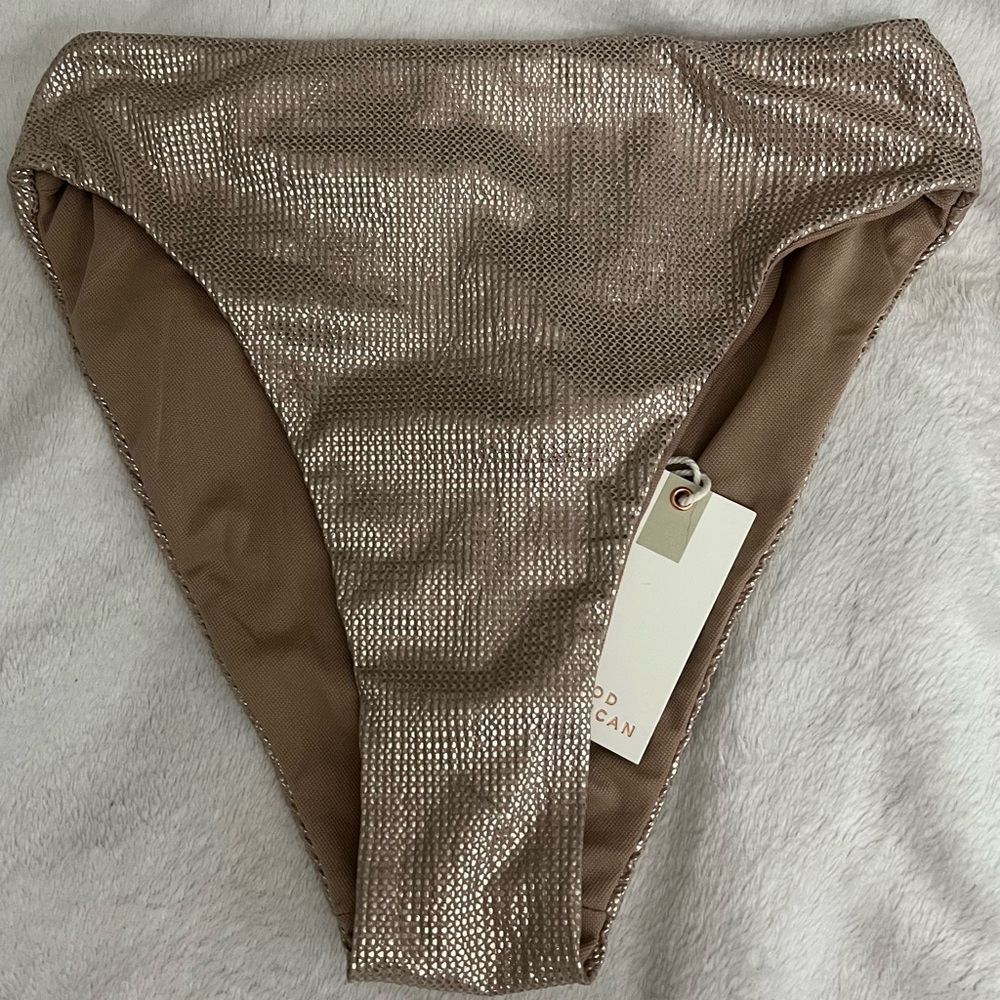 NWT Good American Shiny Metallic Panty